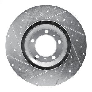 Porsche Panamera Brake Rotor (1) - Right Front - R1 Concepts - Drilled & Slotted - Silver - `17-`23